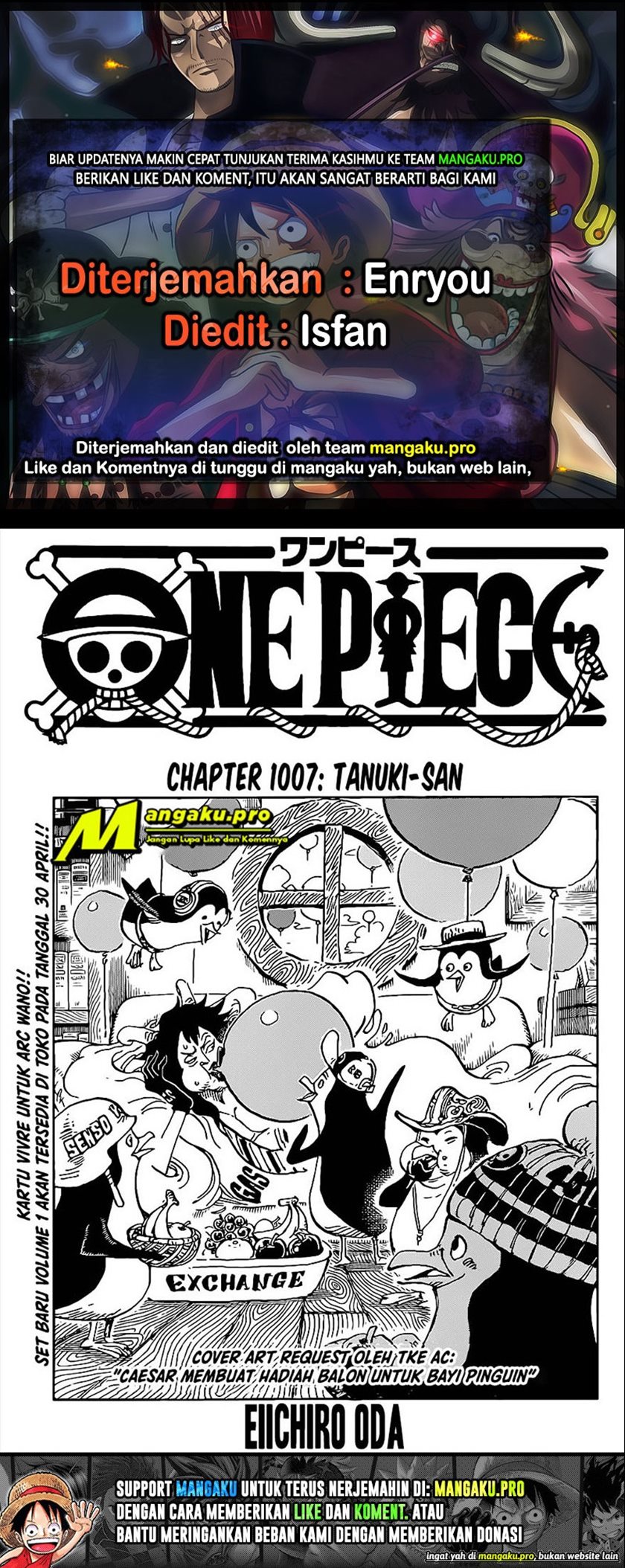 Komik One Piece Chapter 1007 gambar 1