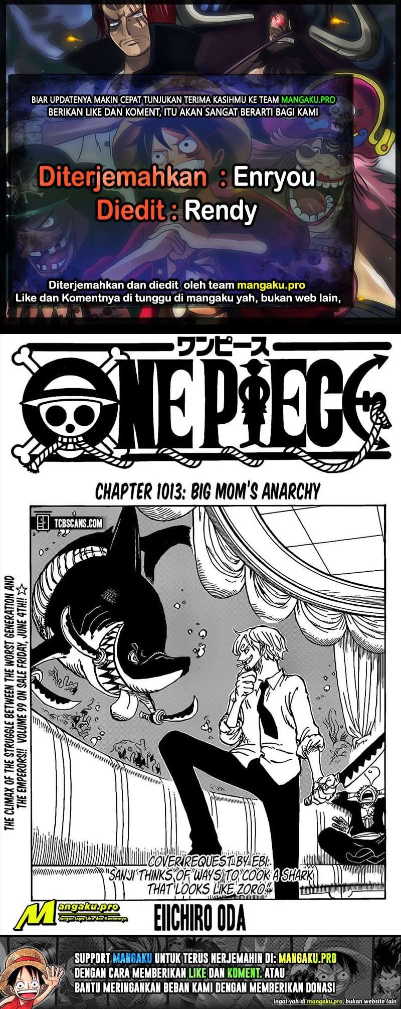 Komik One Piece Chapter 1013 gambar 1